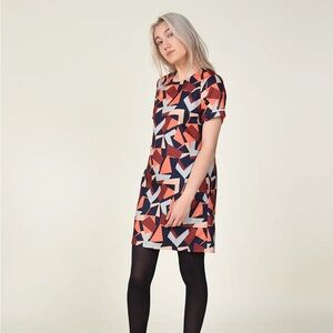 Lili Sidonio Geometric Pattern Dress - Size S - Short Sleeve